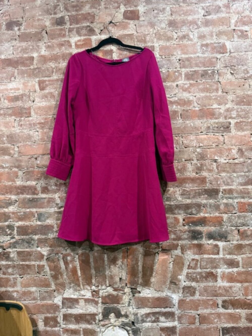 Vince Camuto Fuchsia Long Sleeve Fit & Flare Dress Size 14